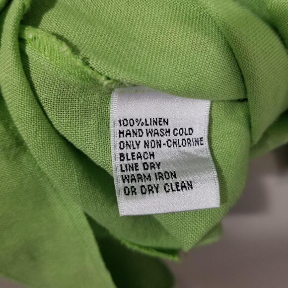 Talbots Jacket Womens 16 Green Irish Linen Button Front Patch Pockets Shacket - Picture 4 of 7